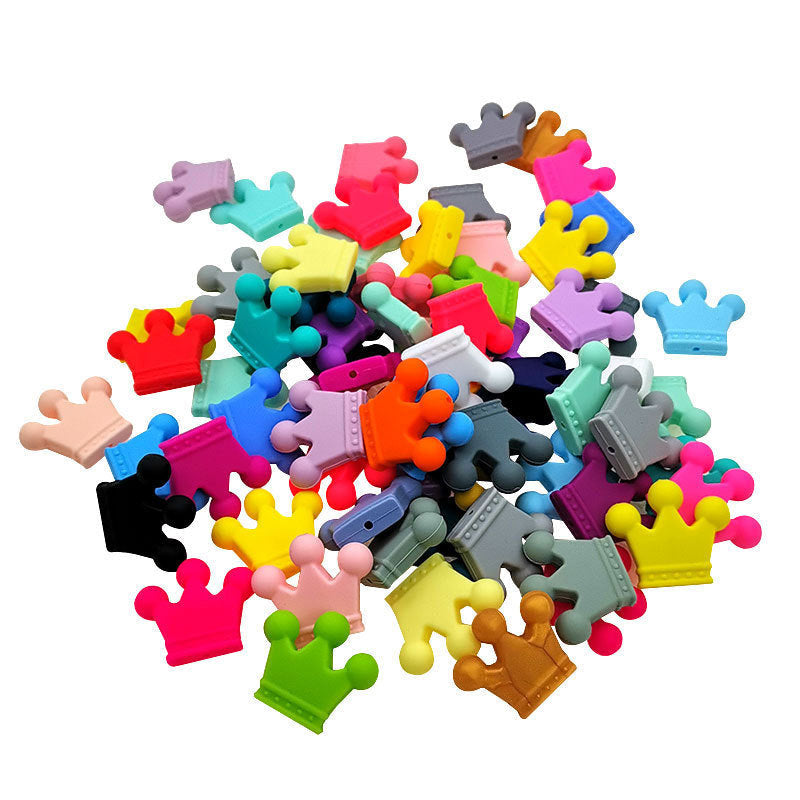 Venta al por mayor DIY Beads Silicone Crown Cartoon Random 100pcs OLY-BDS-ZS003